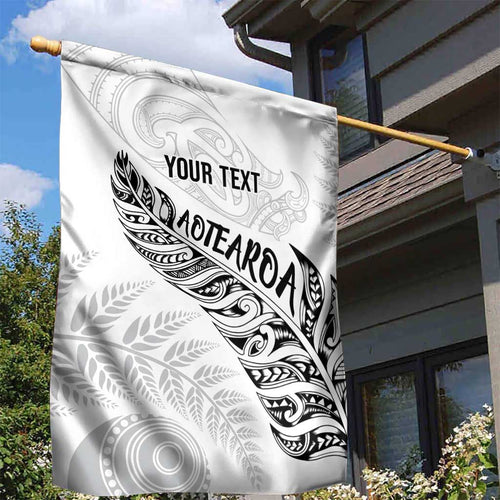 Aotearoa Personalized Lawn Bowls Maori Garden Flag New Zealand White Tribal Silver Fern - Aussie Hoodie