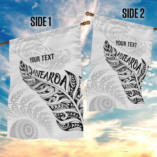 Aotearoa Personalized Lawn Bowls Maori Garden Flag New Zealand White Tribal Silver Fern - Aussie Hoodie