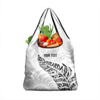 Aotearoa Personalized Lawn Bowls Maori Grocery Bag New Zealand White Tribal Silver Fern - Aussie Hoodie