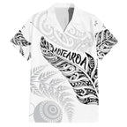 Aotearoa Personalized Lawn Bowls Maori Hawaiian Shirt New Zealand White Tribal Silver Fern - Aussie Hoodie