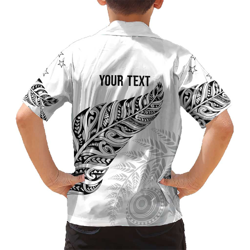 Aotearoa Personalized Lawn Bowls Maori Hawaiian Shirt New Zealand White Tribal Silver Fern - Aussie Hoodie