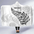 Aotearoa Personalized Lawn Bowls Maori Hooded Blanket New Zealand White Tribal Silver Fern - undefined