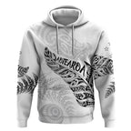 Aotearoa Personalized Lawn Bowls Maori Hoodie New Zealand White Tribal Silver Fern - Aussie Hoodie