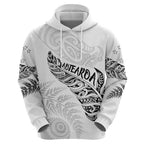 Aotearoa Personalized Lawn Bowls Maori Hoodie New Zealand White Tribal Silver Fern - Aussie Hoodie