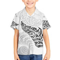 Aotearoa Personalized Lawn Bowls Maori Kid Hawaiian Shirt New Zealand White Tribal Silver Fern - Aussie Hoodie