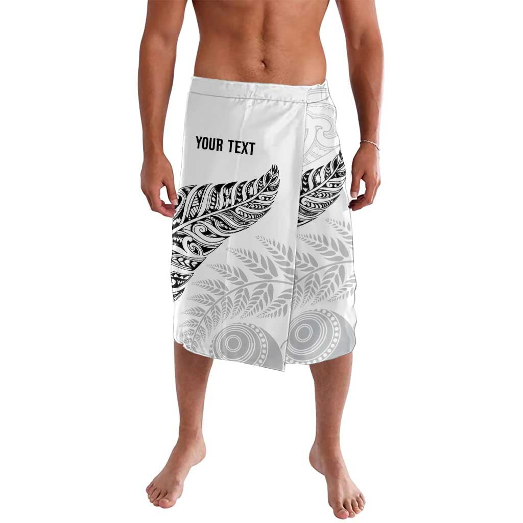 Aotearoa Personalized Lawn Bowls Maori Lavalava New Zealand White Tribal Silver Fern - Aussie Hoodie
