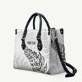 Aotearoa Personalized Lawn Bowls Maori Leather Bag New Zealand White Tribal Silver Fern - Aussie Hoodie