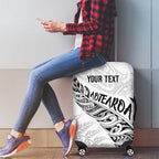 Aotearoa Personalized Lawn Bowls Maori Luggage Cover New Zealand White Tribal Silver Fern - Aussie Hoodie