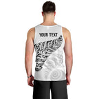 Aotearoa Personalized Lawn Bowls Maori Men Tank Top New Zealand White Tribal Silver Fern - Aussie Hoodie