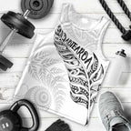 Aotearoa Personalized Lawn Bowls Maori Men Tank Top New Zealand White Tribal Silver Fern - Aussie Hoodie