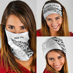 Aotearoa Personalized Lawn Bowls Maori Neck Gaiter New Zealand White Tribal Silver Fern - Aussie Hoodie