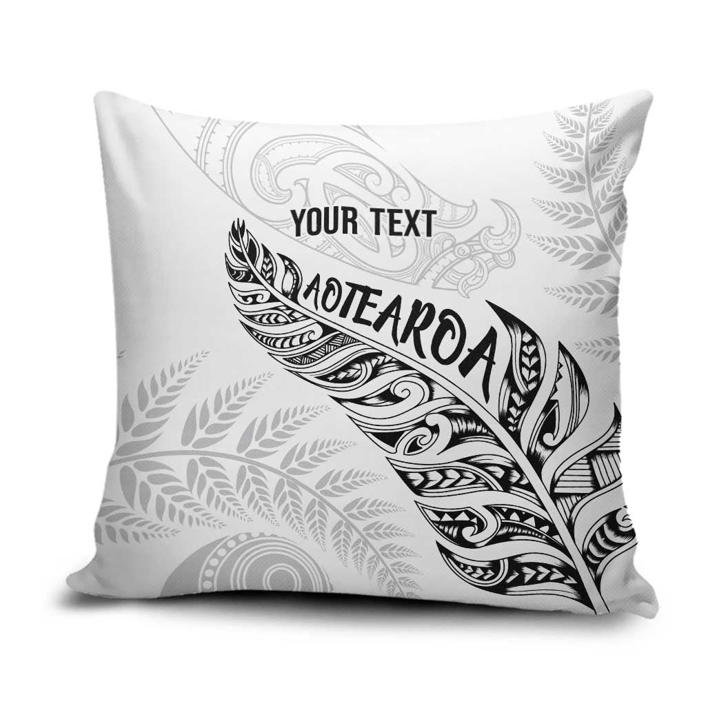 Aotearoa Personalized Lawn Bowls Maori Pillow Cover New Zealand White Tribal Silver Fern - Aussie Hoodie