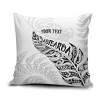Aotearoa Personalized Lawn Bowls Maori Pillow Cover New Zealand White Tribal Silver Fern - Aussie Hoodie