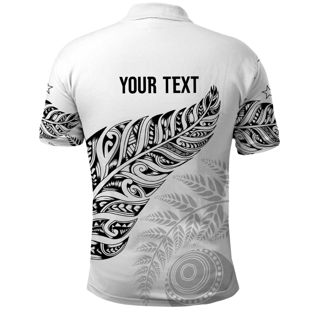 Aotearoa Personalized Lawn Bowls Maori Polo Shirt New Zealand White Tribal Silver Fern - Aussie Hoodie