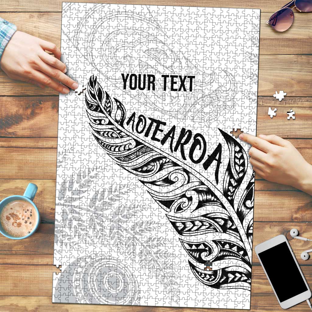 Aotearoa Personalized Lawn Bowls Maori Puzzle New Zealand White Tribal Silver Fern - Aussie Hoodie