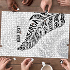 Aotearoa Personalized Lawn Bowls Maori Puzzle New Zealand White Tribal Silver Fern - Aussie Hoodie