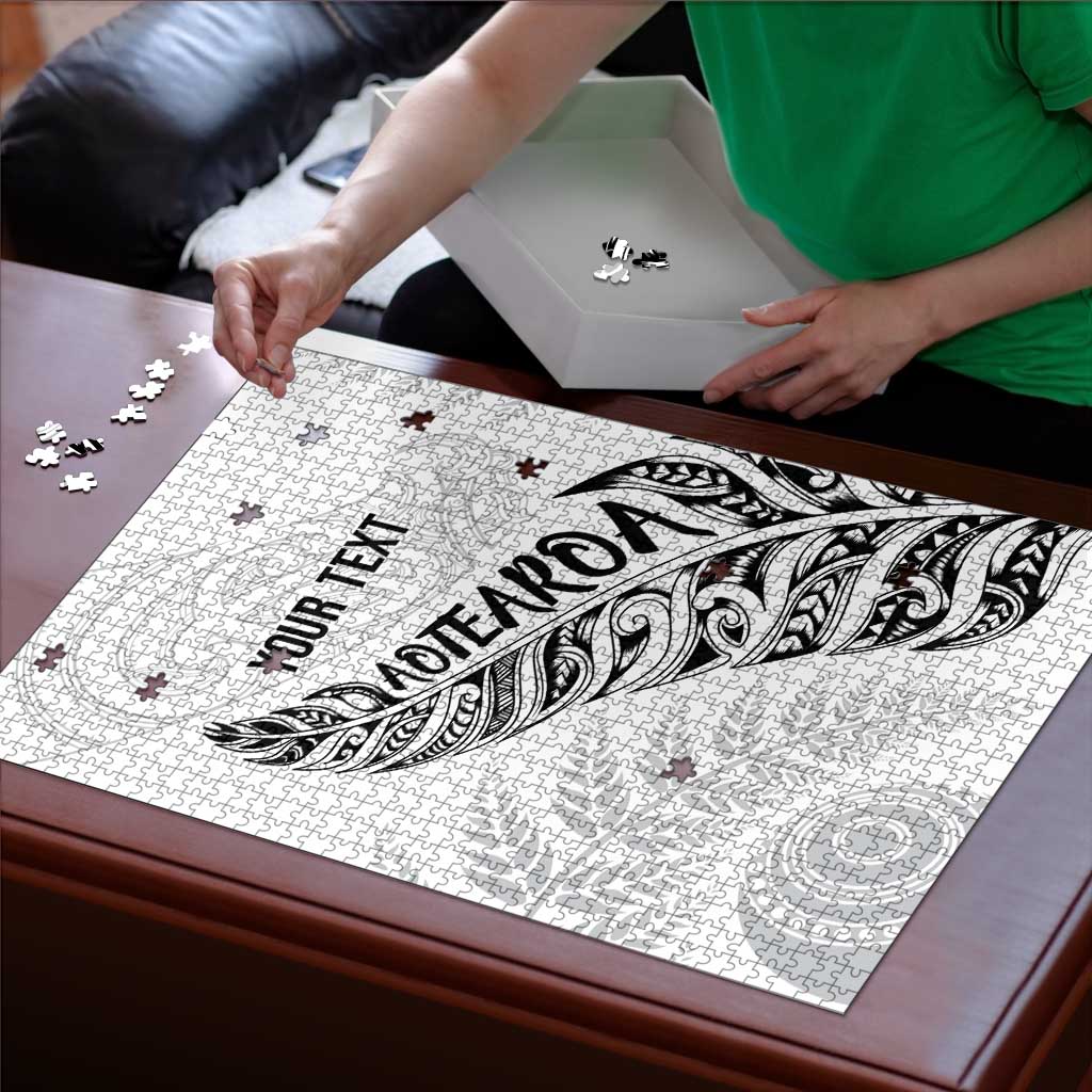 Aotearoa Personalized Lawn Bowls Maori Puzzle New Zealand White Tribal Silver Fern - Aussie Hoodie