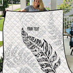 Aotearoa Personalized Lawn Bowls Maori Quilt New Zealand White Tribal Silver Fern - Aussie Hoodie