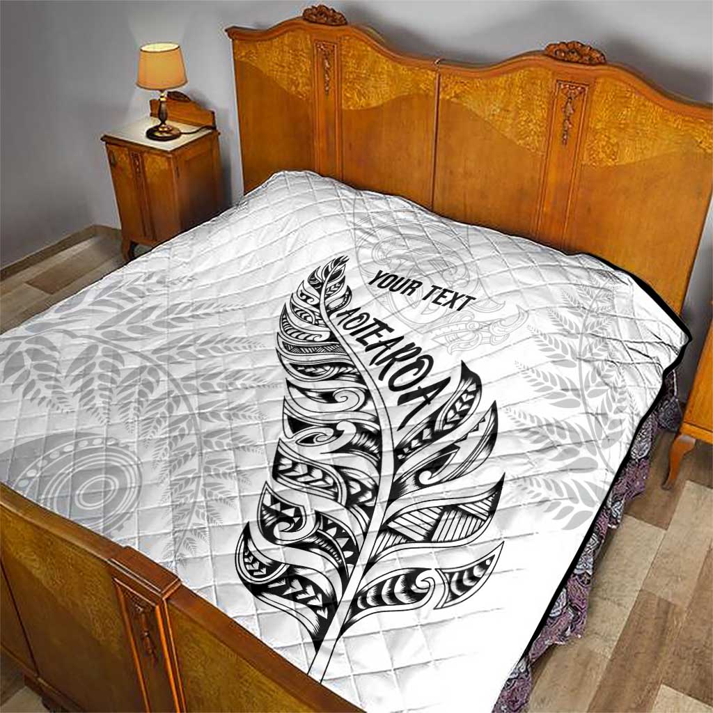 Aotearoa Personalized Lawn Bowls Maori Quilt New Zealand White Tribal Silver Fern - Aussie Hoodie