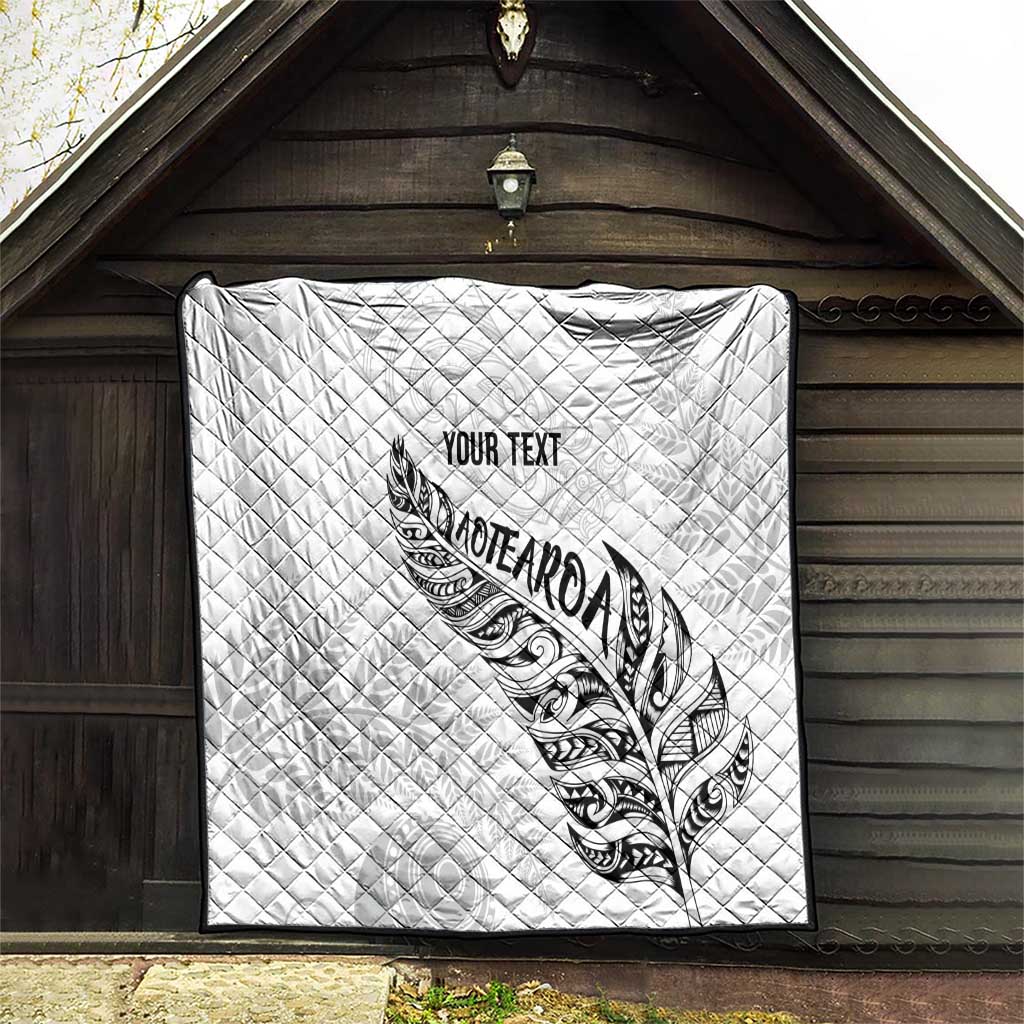 Aotearoa Personalized Lawn Bowls Maori Quilt New Zealand White Tribal Silver Fern - Aussie Hoodie