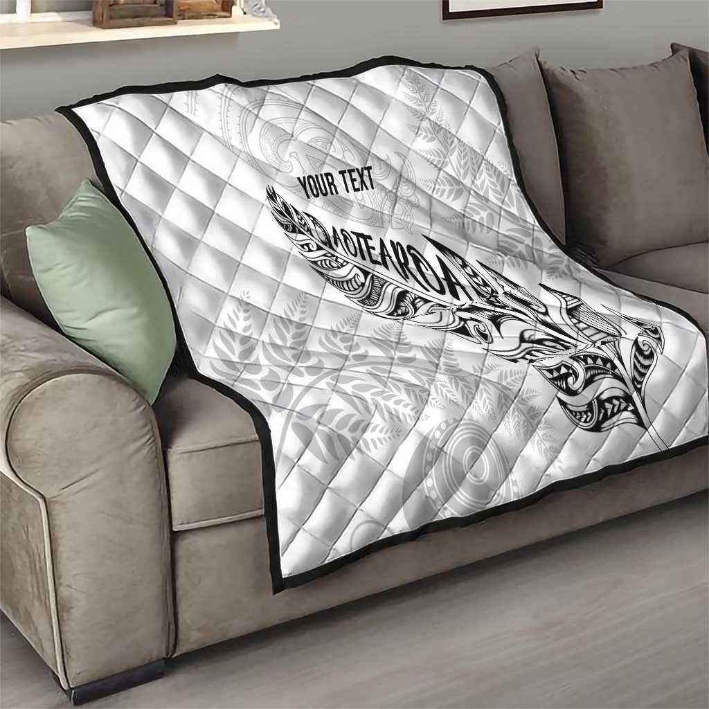 Aotearoa Personalized Lawn Bowls Maori Quilt New Zealand White Tribal Silver Fern - Aussie Hoodie