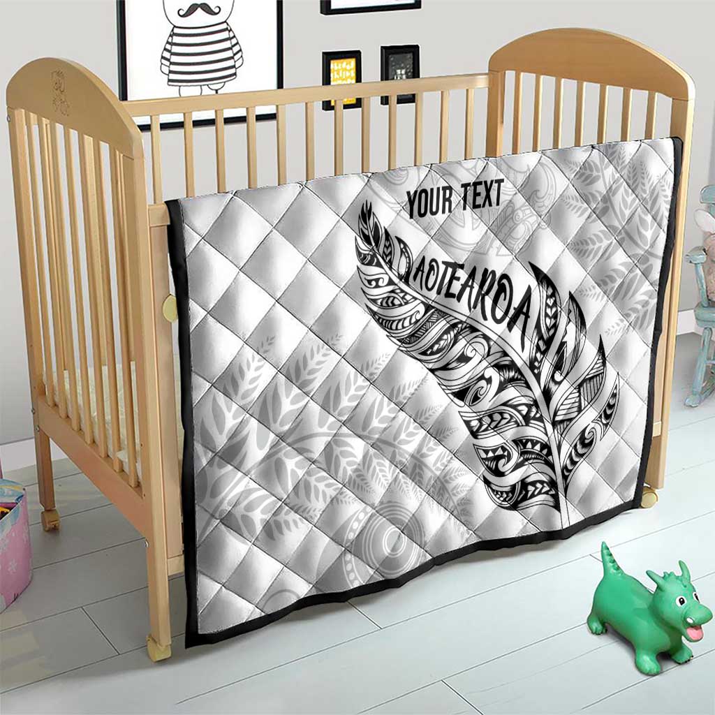 Aotearoa Personalized Lawn Bowls Maori Quilt New Zealand White Tribal Silver Fern - Aussie Hoodie