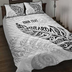 Aotearoa Personalized Lawn Bowls Maori Quilt Bed Set New Zealand White Tribal Silver Fern - Aussie Hoodie