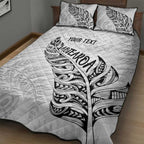 Aotearoa Personalized Lawn Bowls Maori Quilt Bed Set New Zealand White Tribal Silver Fern - Aussie Hoodie
