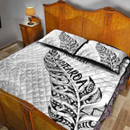 Aotearoa Personalized Lawn Bowls Maori Quilt Bed Set New Zealand White Tribal Silver Fern - Aussie Hoodie