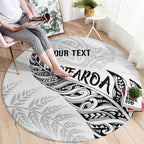 Aotearoa Personalized Lawn Bowls Maori Round Carpet New Zealand White Tribal Silver Fern - Aussie Hoodie