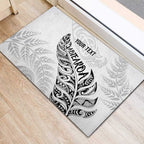 Aotearoa Personalized Lawn Bowls Maori Rubber Doormat New Zealand White Tribal Silver Fern - Aussie Hoodie