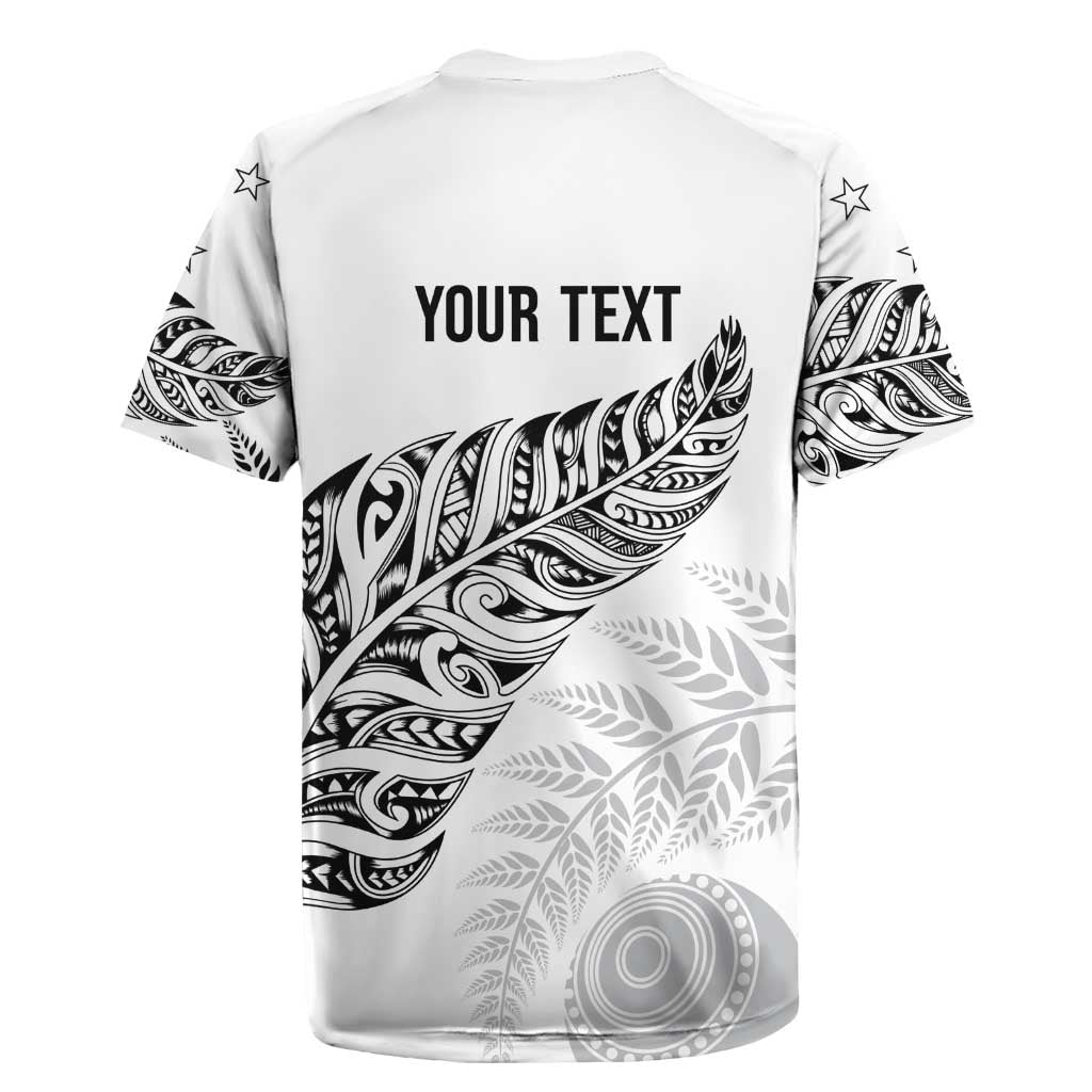 Aotearoa Personalized Lawn Bowls Maori Rugby Jersey New Zealand White Tribal Silver Fern - Aussie Hoodie