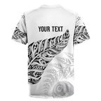 Aotearoa Personalized Lawn Bowls Maori Rugby Jersey New Zealand White Tribal Silver Fern - Aussie Hoodie