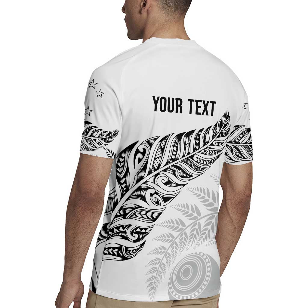 Aotearoa Personalized Lawn Bowls Maori Rugby Jersey New Zealand White Tribal Silver Fern - Aussie Hoodie