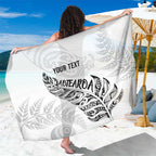 Aotearoa Personalized Lawn Bowls Maori Sarong New Zealand White Tribal Silver Fern - Aussie Hoodie