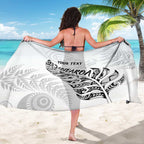 Aotearoa Personalized Lawn Bowls Maori Sarong New Zealand White Tribal Silver Fern - Aussie Hoodie