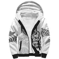 Aotearoa Personalized Lawn Bowls Maori Sherpa Hoodie New Zealand White Tribal Silver Fern - Aussie Hoodie