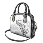 Aotearoa Personalized Lawn Bowls Maori Shoulder Handbag New Zealand White Tribal Silver Fern - Aussie Hoodie