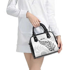 Aotearoa Personalized Lawn Bowls Maori Shoulder Handbag New Zealand White Tribal Silver Fern - Aussie Hoodie