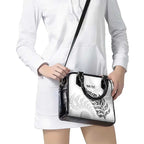 Aotearoa Personalized Lawn Bowls Maori Shoulder Handbag New Zealand White Tribal Silver Fern - Aussie Hoodie