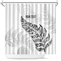 Aotearoa Personalized Lawn Bowls Maori Shower Curtain New Zealand White Tribal Silver Fern - Aussie Hoodie