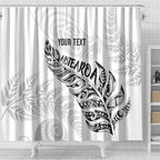 Aotearoa Personalized Lawn Bowls Maori Shower Curtain New Zealand White Tribal Silver Fern - Aussie Hoodie
