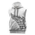 Aotearoa Personalized Lawn Bowls Maori Sleeveless Hoodie New Zealand White Tribal Silver Fern - Aussie Hoodie