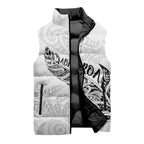 Aotearoa Personalized Lawn Bowls Maori Sleeveless Puffer Jacket New Zealand White Tribal Silver Fern - Aussie Hoodie