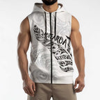Aotearoa Personalized Lawn Bowls Maori Sleeveless Zip Hoodie New Zealand White Tribal Silver Fern LT7