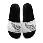 Aotearoa Personalized Lawn Bowls Maori Slide Sandals New Zealand White Tribal Silver Fern - Aussie Hoodie