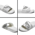Aotearoa Personalized Lawn Bowls Maori Slide Sandals New Zealand White Tribal Silver Fern - Aussie Hoodie