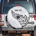 Aotearoa Personalized Lawn Bowls Maori Spare Tire Cover New Zealand White Tribal Silver Fern - Aussie Hoodie