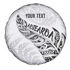 Aotearoa Personalized Lawn Bowls Maori Spare Tire Cover New Zealand White Tribal Silver Fern - Aussie Hoodie
