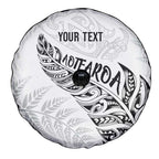 Aotearoa Personalized Lawn Bowls Maori Spare Tire Cover New Zealand White Tribal Silver Fern - Aussie Hoodie